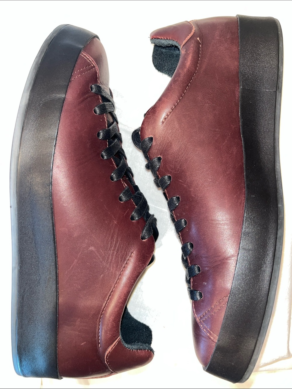 Men's Rag & Bone Leather Oxblood Lowtop Sneakers